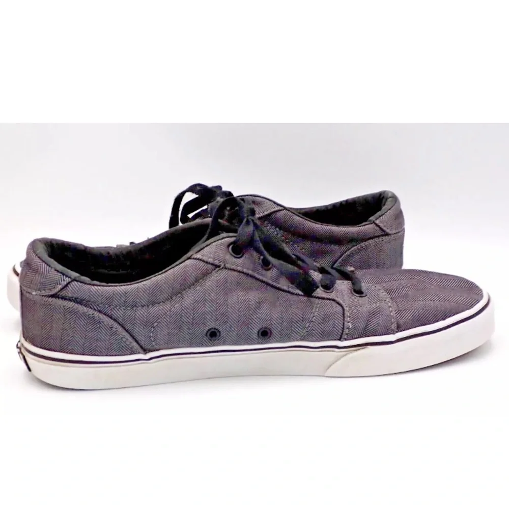 Vans Off The Wall Skate Shoes Authentic Herringbone Lace Up Casual Gray Size 12
